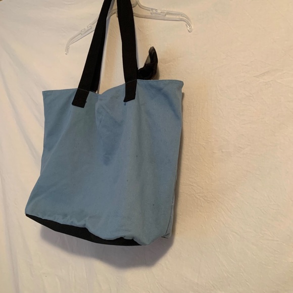 Claire's Blue Skull Tote Bag With Black Bow - Picture 6 of 10